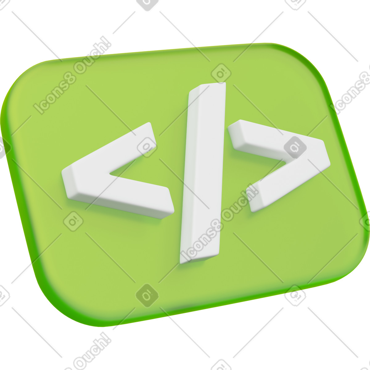 Green coding symbol, html tag, web development illustration in PNG, SVG