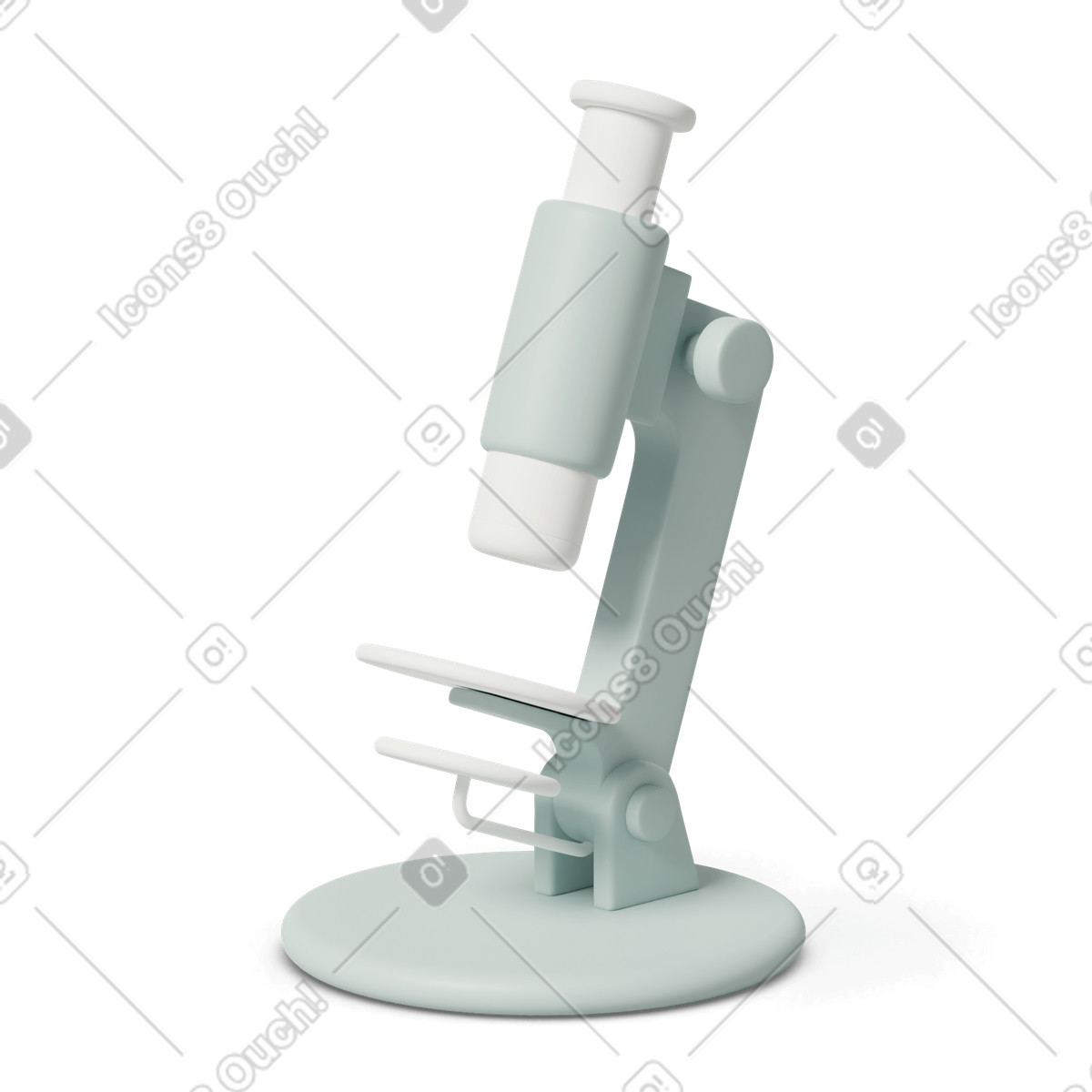 Illustration Green microscope dans le style 3D Casual life à télécharger aux formats PNG, SVG