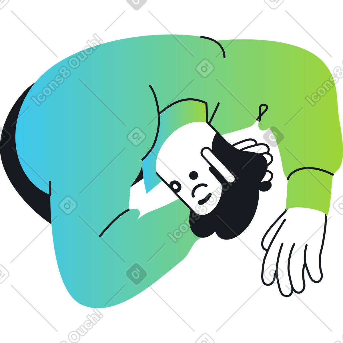 Sleeping man illustration in Breeze style download in PNG, SVG