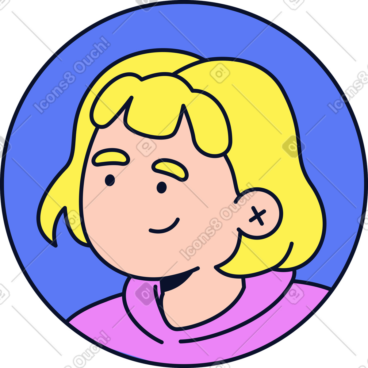 Ilustração de Avatar mulher em no estilo Flexy para baixar em PNG, SVG