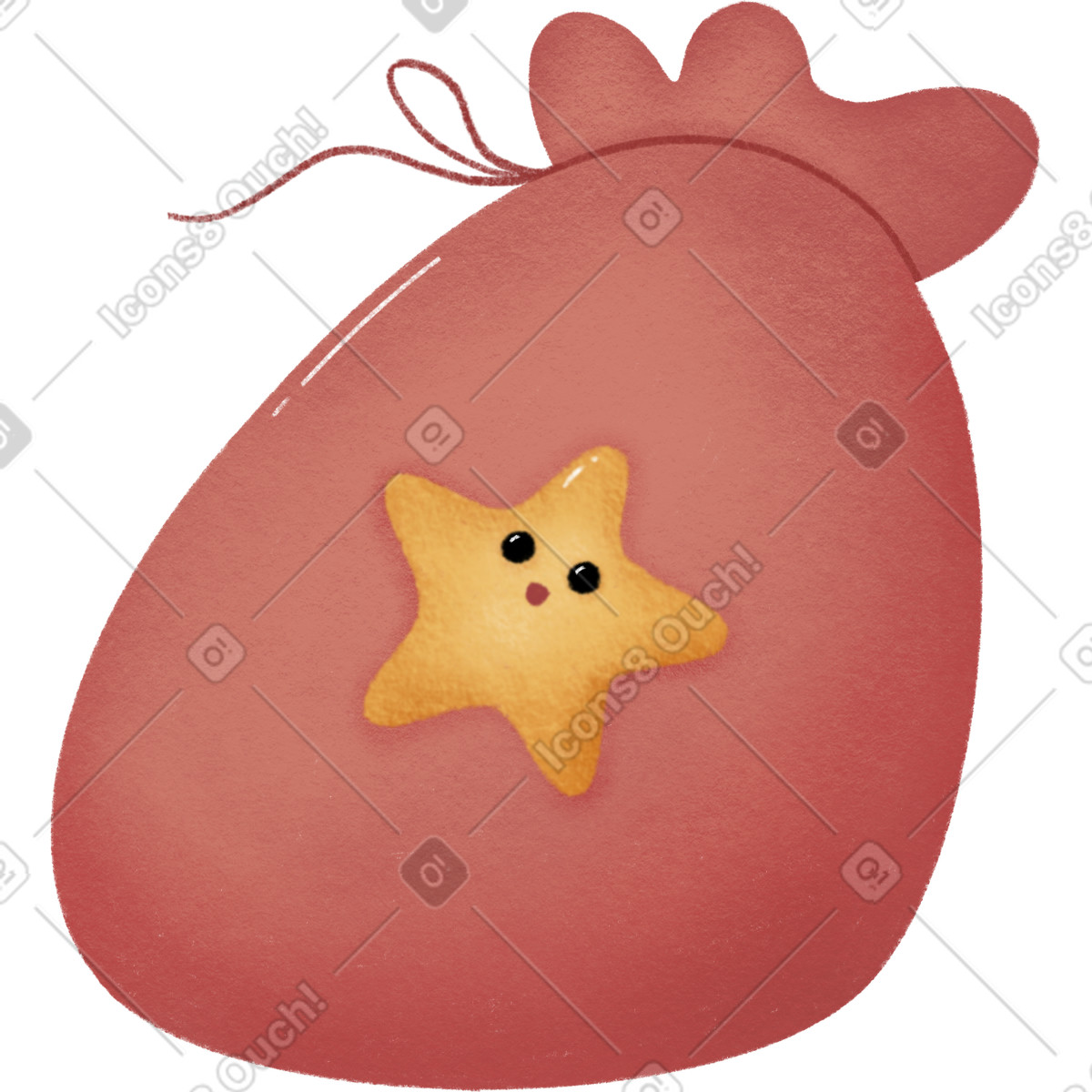 Gift sack illustration in Woolly style download in PNG, SVG