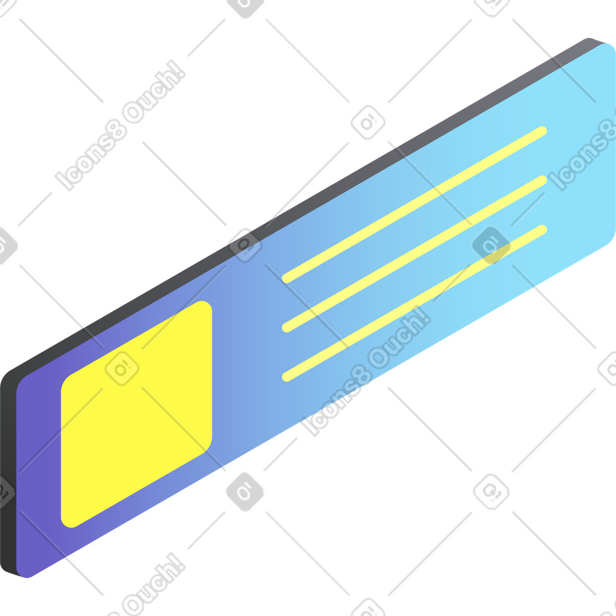Information board with text illustration in Isotech style download in PNG, SVG