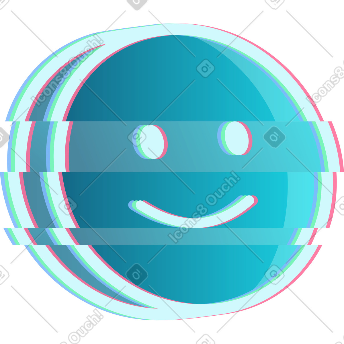 Icona di smiley pixel illustrazione in stile Neon scarica in PNG, SVG