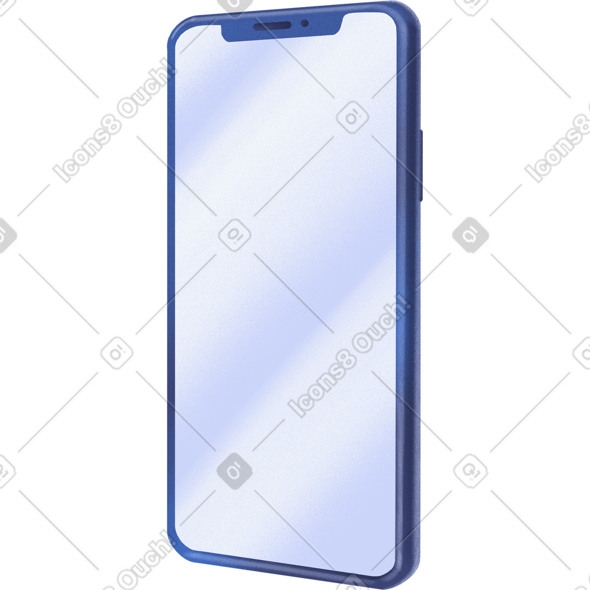 Smart スタイルの Blue iphone in perspective のイラストをPNG、SVG形式でダウンロード