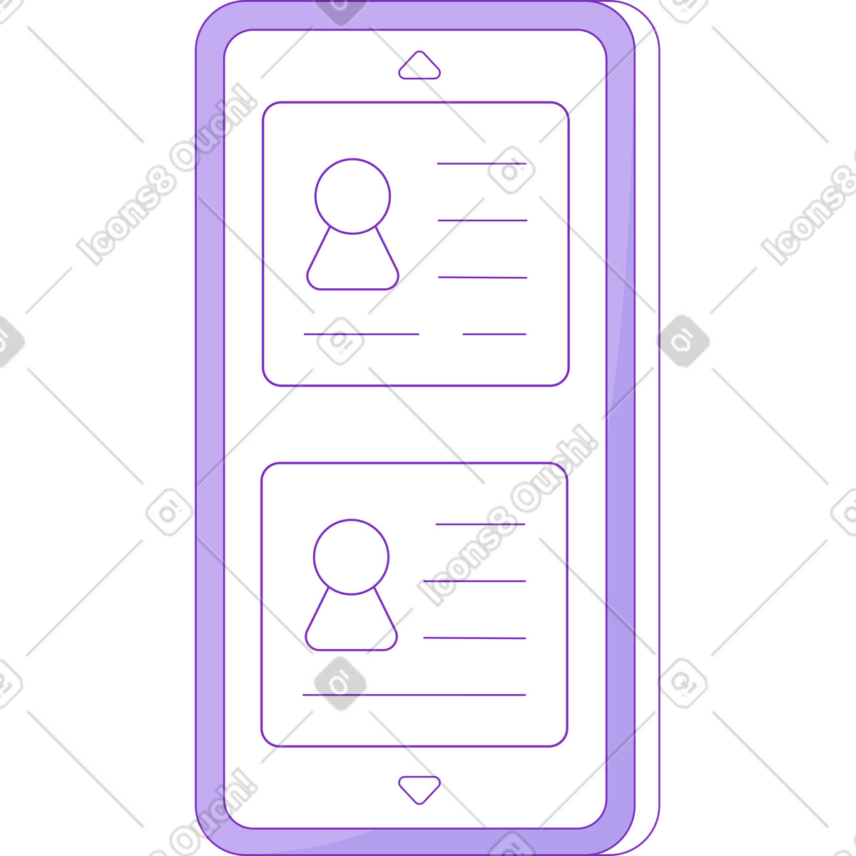 Telefon mit großem bildschirm-Illustration im Elastic-Stil als Download in PNG, SVG