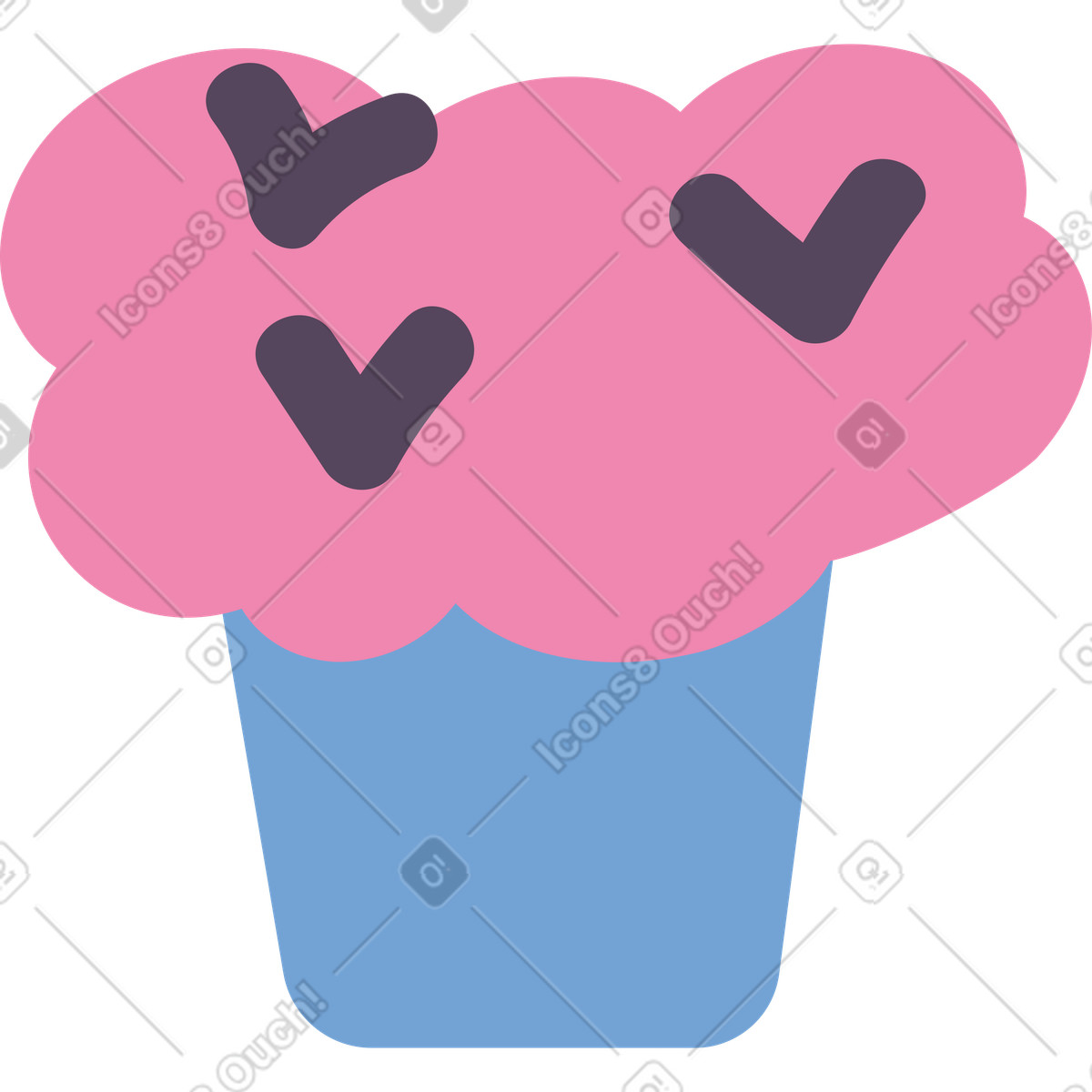 Illustration Seau de fleurs dans le style Pluto à télécharger aux formats PNG, SVG
