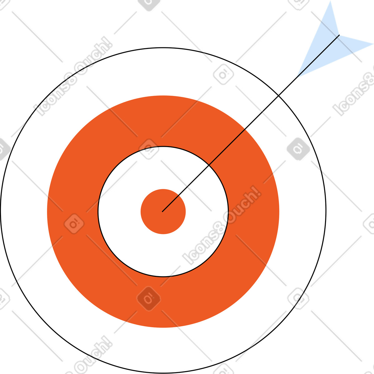 Ilustração de Alvo com flecha em no estilo Tiny para baixar em PNG, SVG