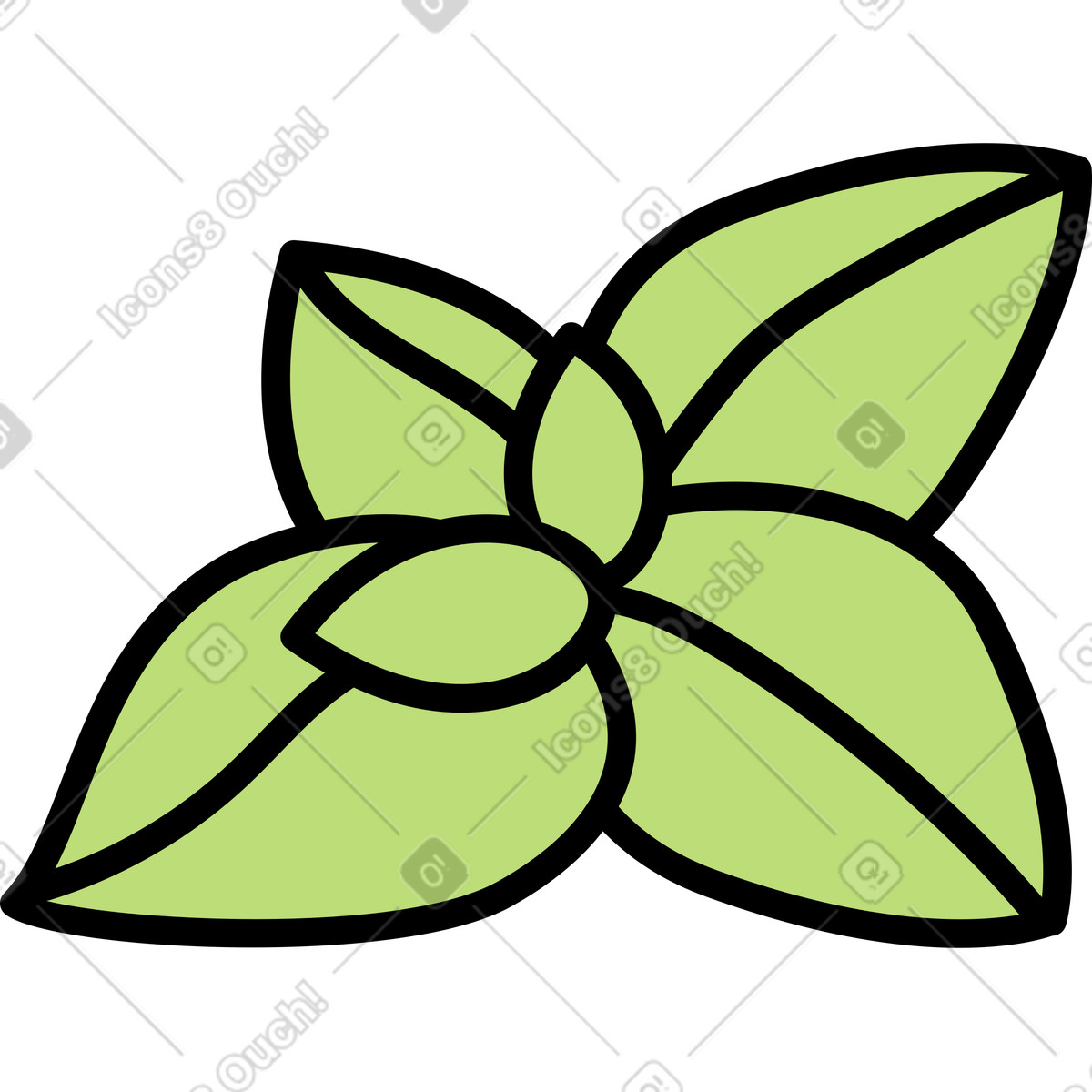 Mint illustration in Kindy style download in PNG, SVG