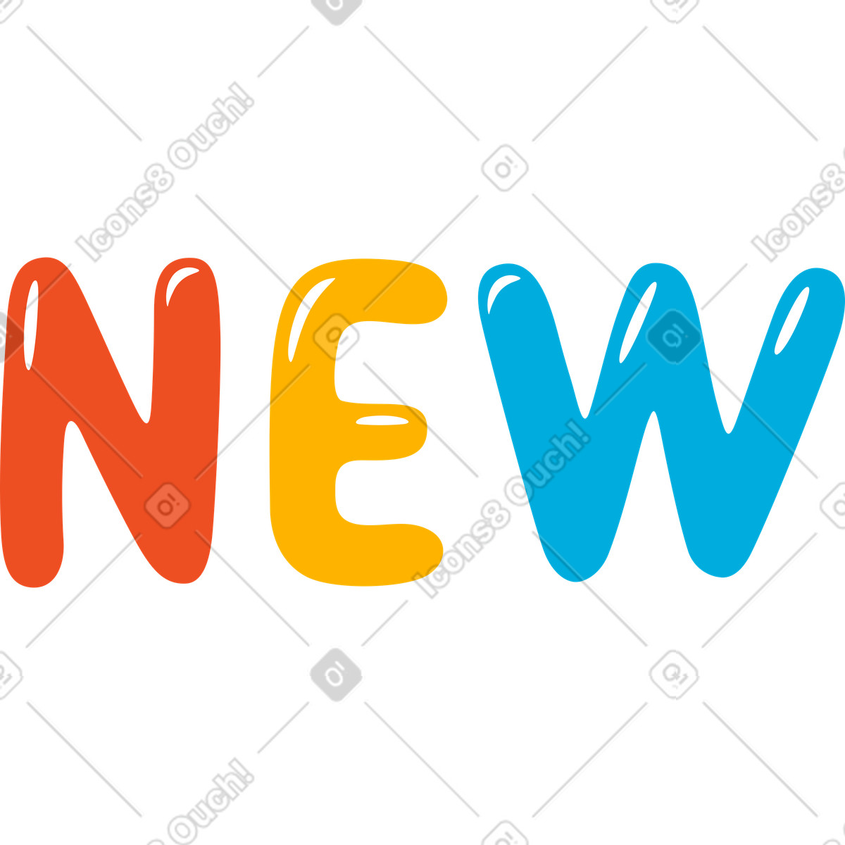 Ilustração de New em no estilo Flame para baixar em PNG, SVG