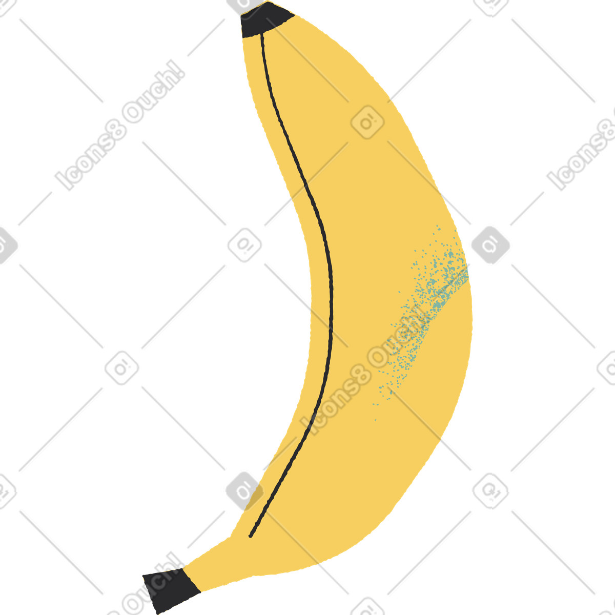 Banana illustration in Pablo style download in PNG, SVG
