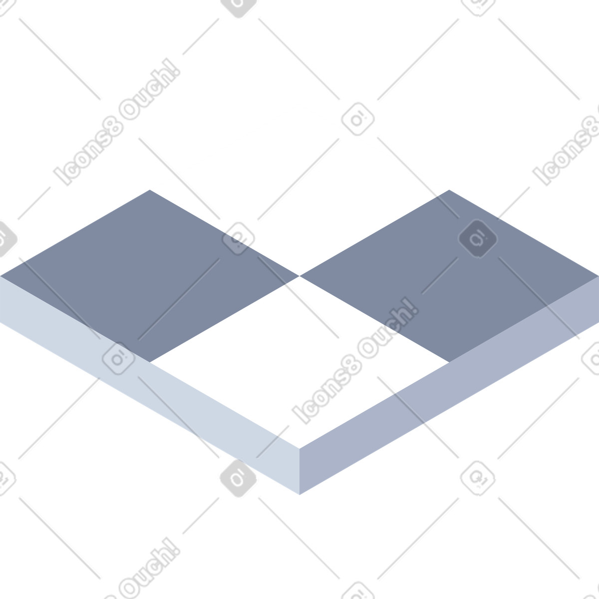 Chessboard tile square in isometric view illustration System style download PNG, SVG