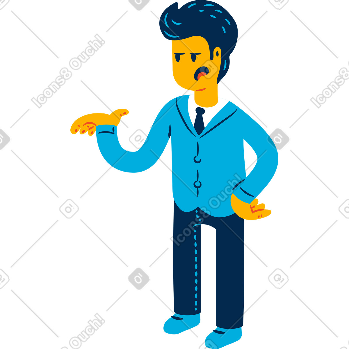 Man suit illustrazione in stile Flame scarica in PNG, SVG
