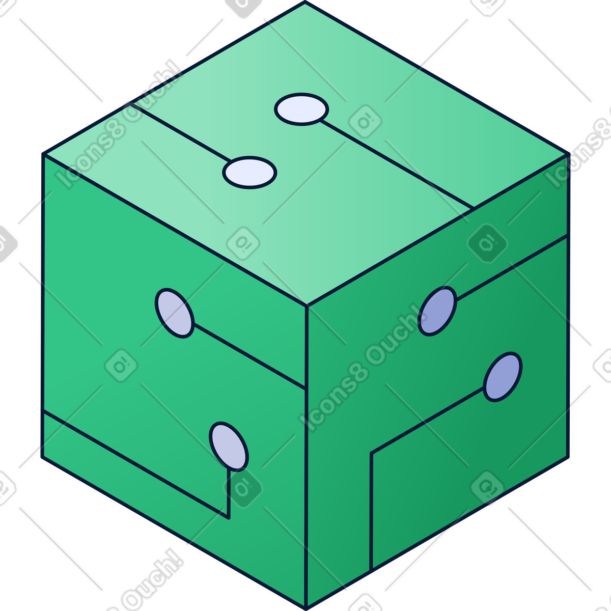 Illustration Cube avec circuits dans le style Neat à télécharger aux formats PNG, SVG
