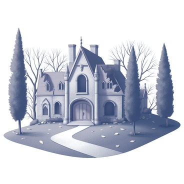 Fall house usher illustrations