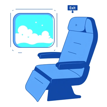 The extra legroom available at an airplane's exit row