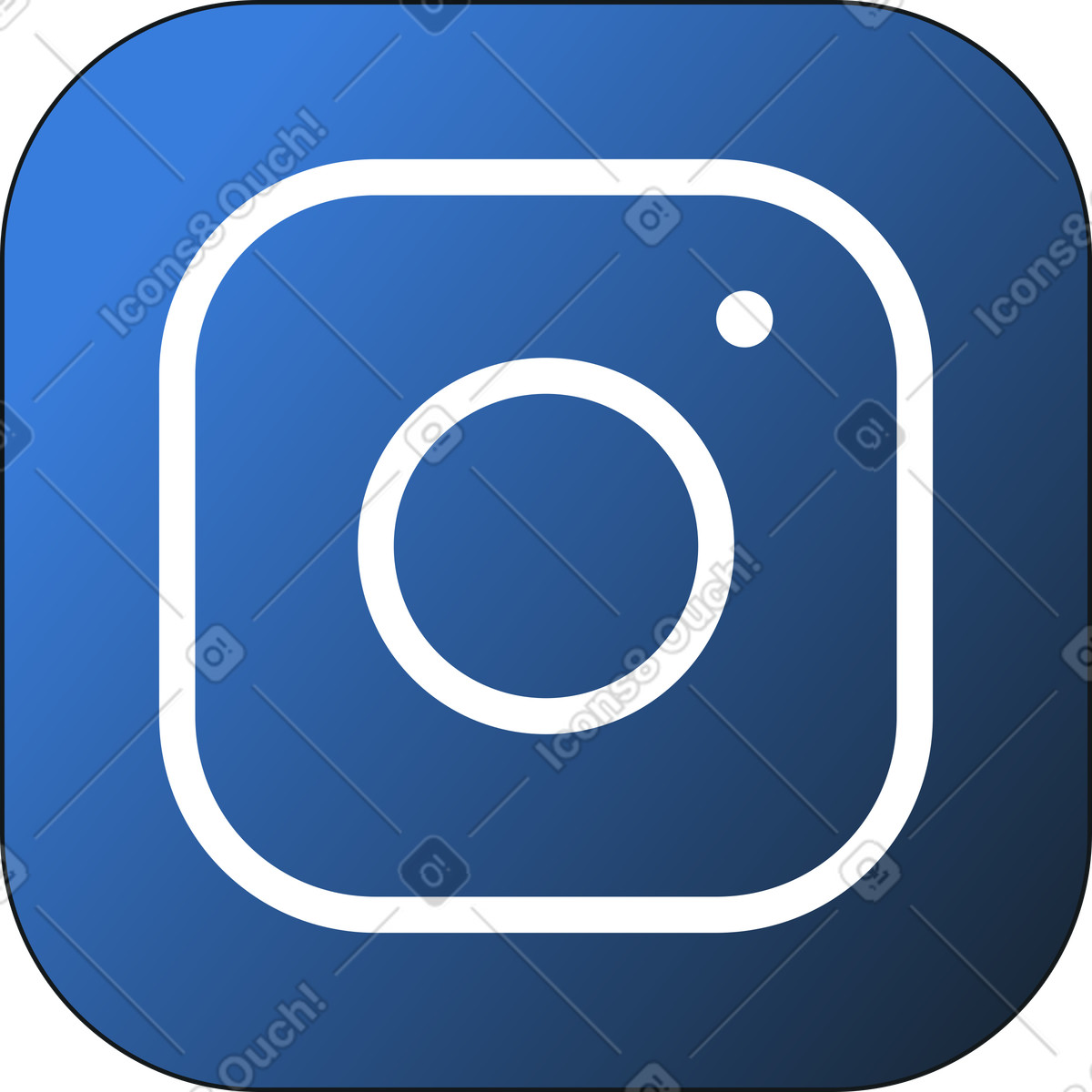 Blue instagram icon illustration in Midnight style download in PNG, SVG