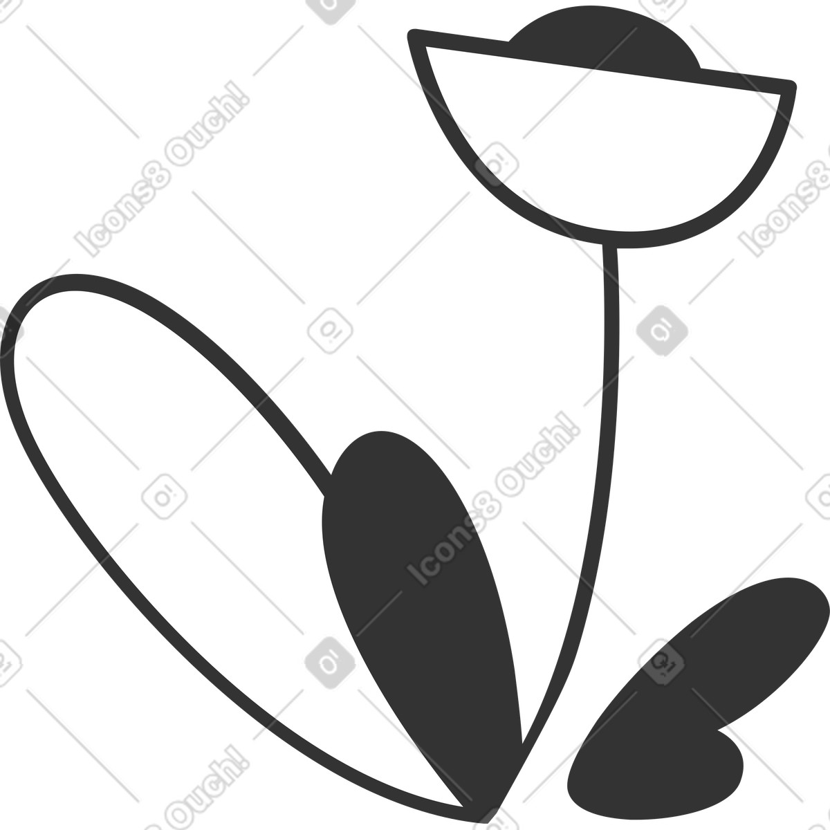 Crayon スタイルの 花 のイラストをPNG、SVG形式でダウンロード