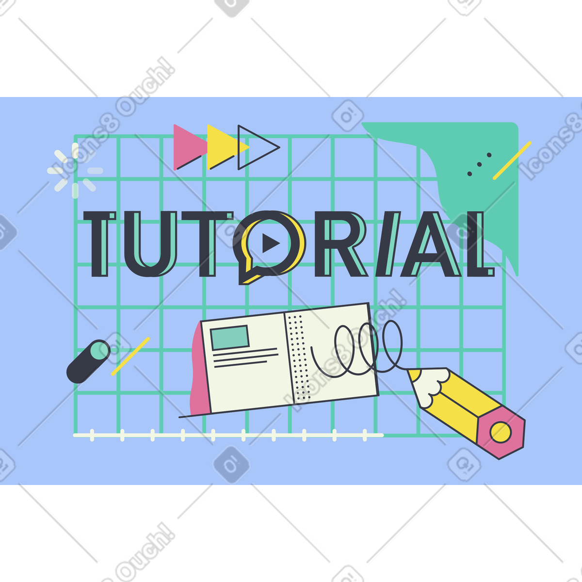 Tutorial illustration in Abstract style download in PNG, SVG