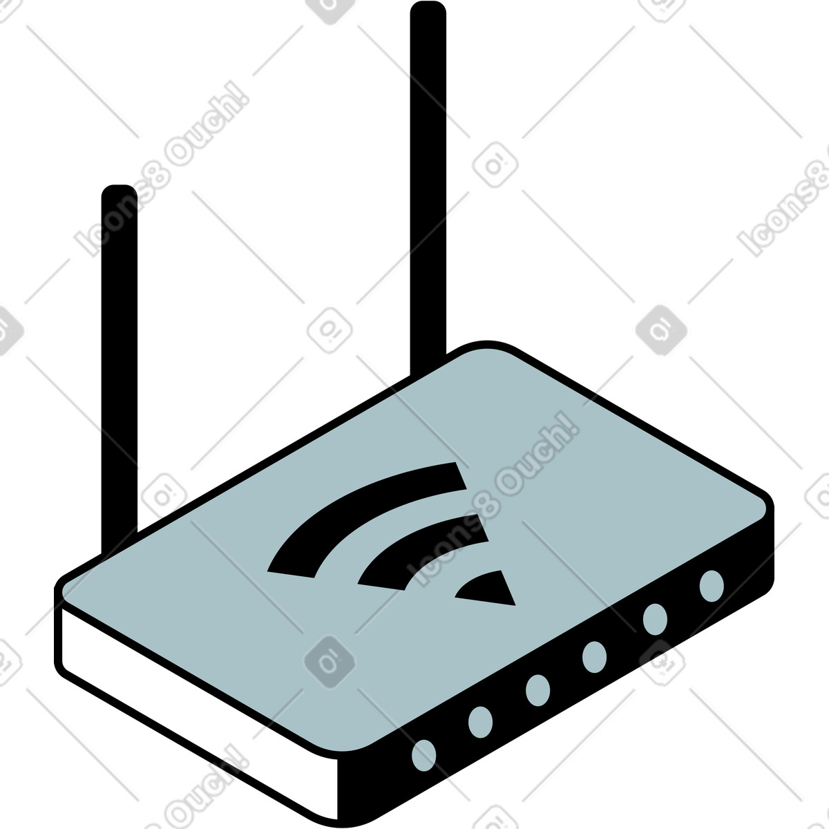 Ilustração de Roteador wi-fi em no estilo Isometric para baixar em PNG, SVG