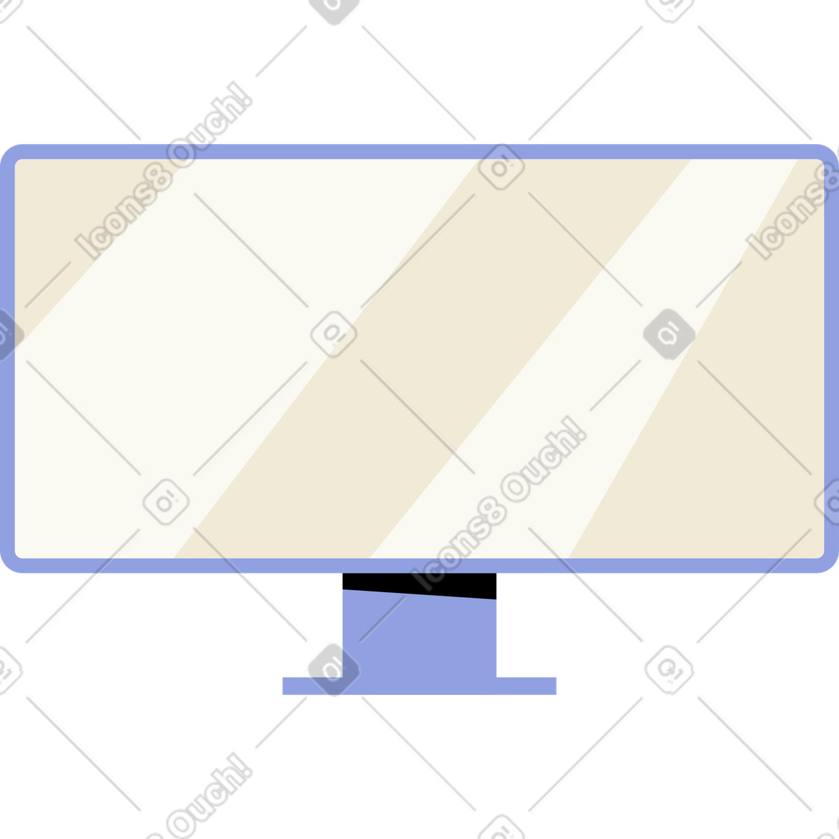 Monitor dell'abbagliamento dello schermo illustrazione in stile Juicy scarica in PNG, SVG