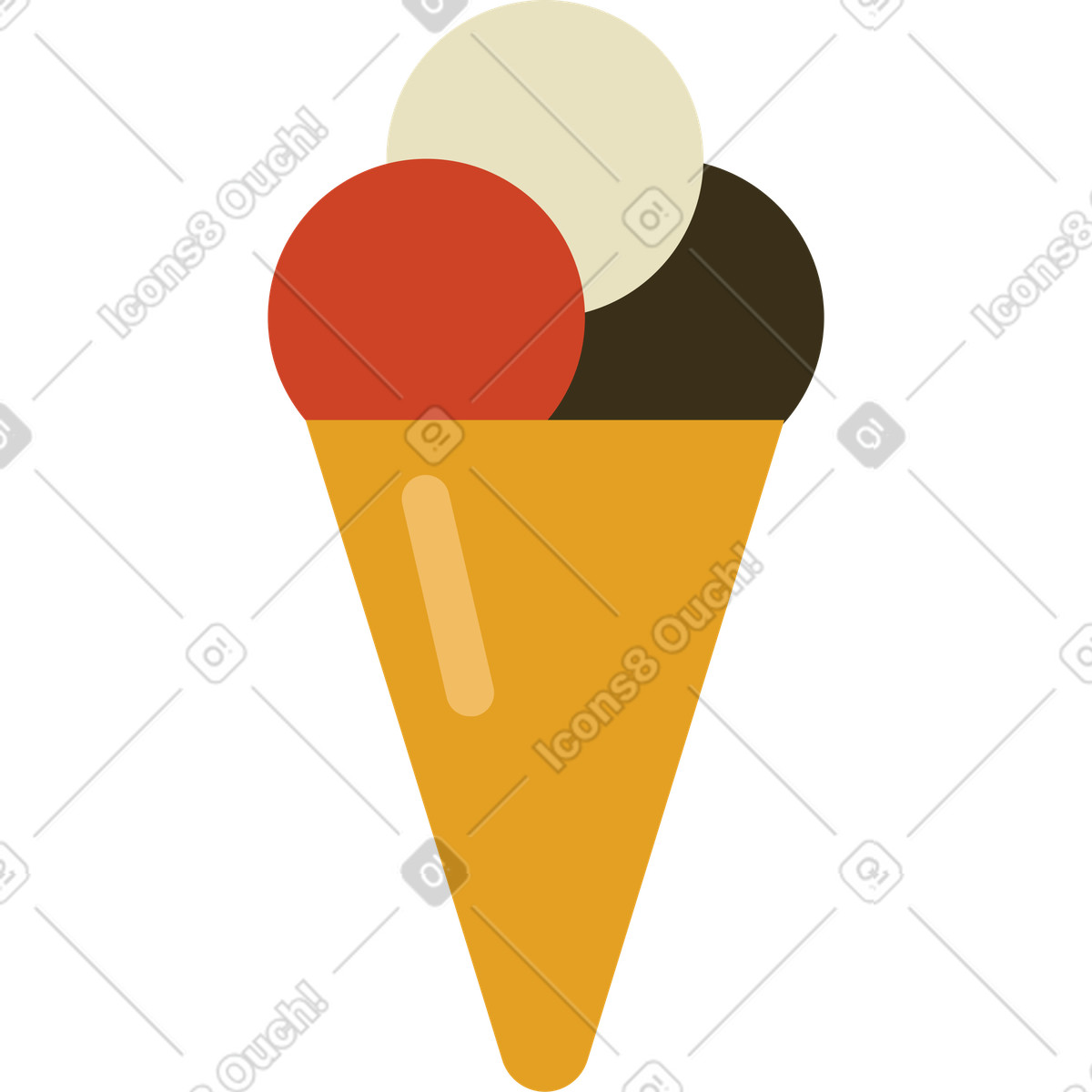 下载 Arabica 风格的 蛋卷冰淇淋 插画，支持 PNG、SVG 格式