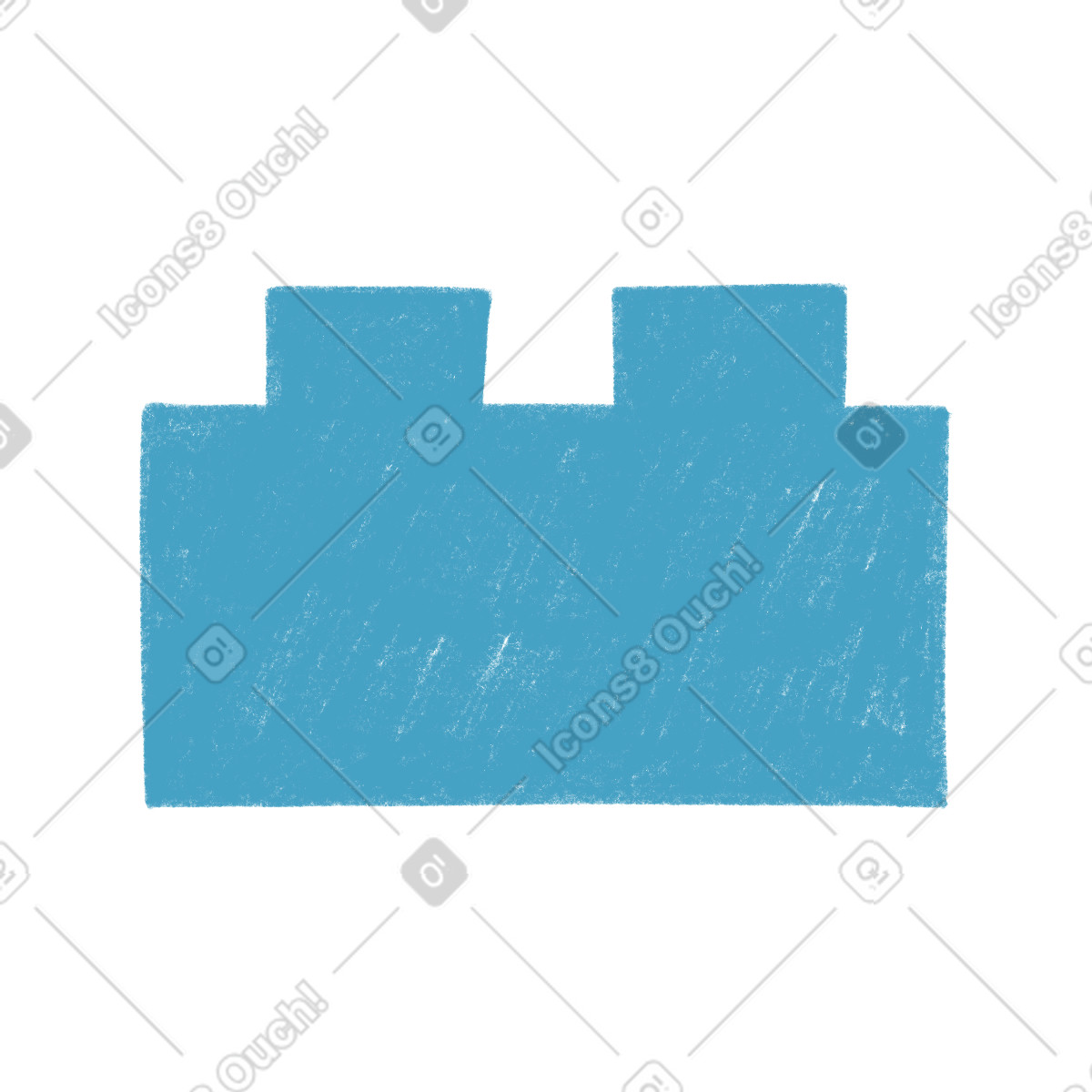 Blue lego-Illustration im Tutti-Stil als Download in PNG, SVG