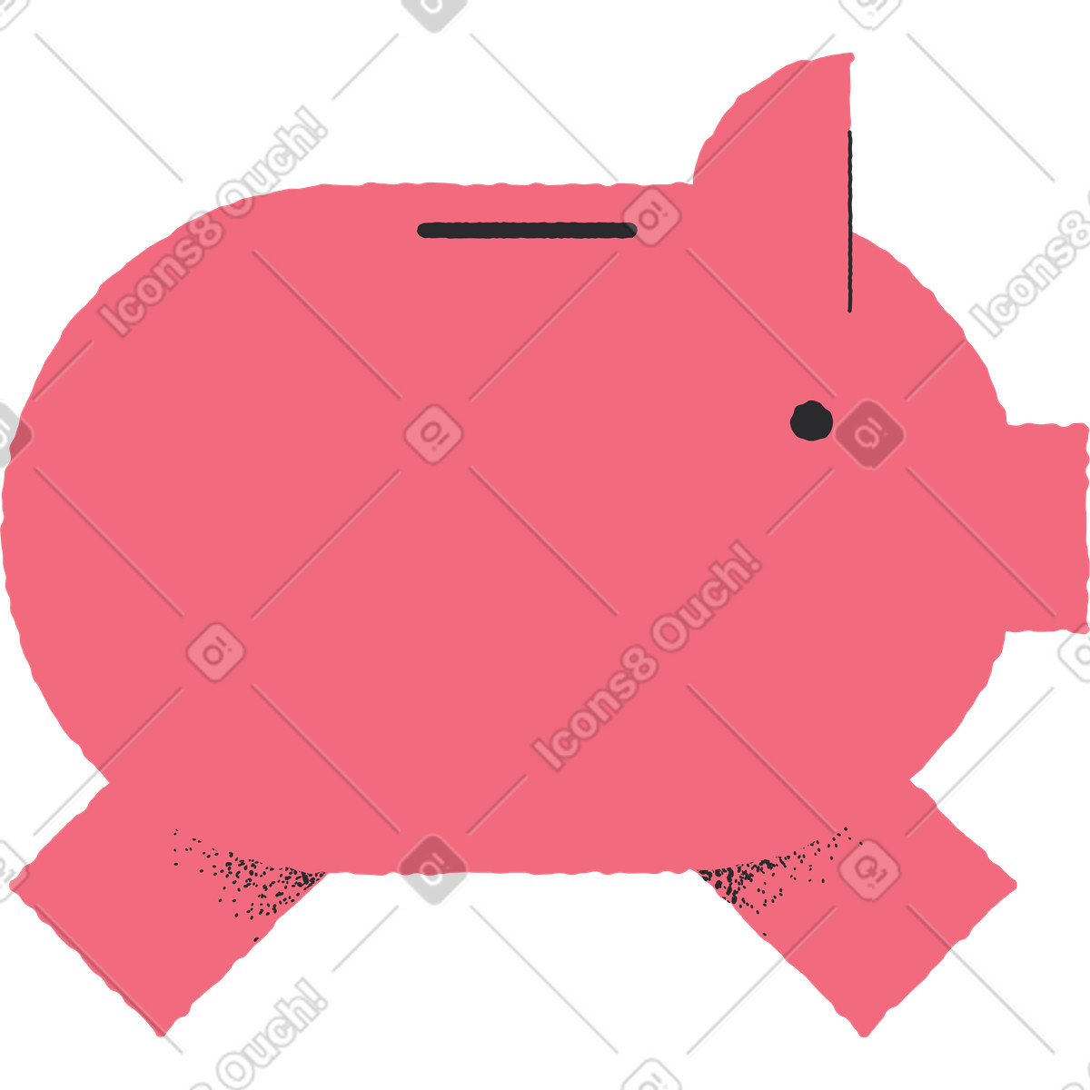 下载 Pablo 风格的 粉红色的存钱罐 插画，支持 PNG、SVG 格式
