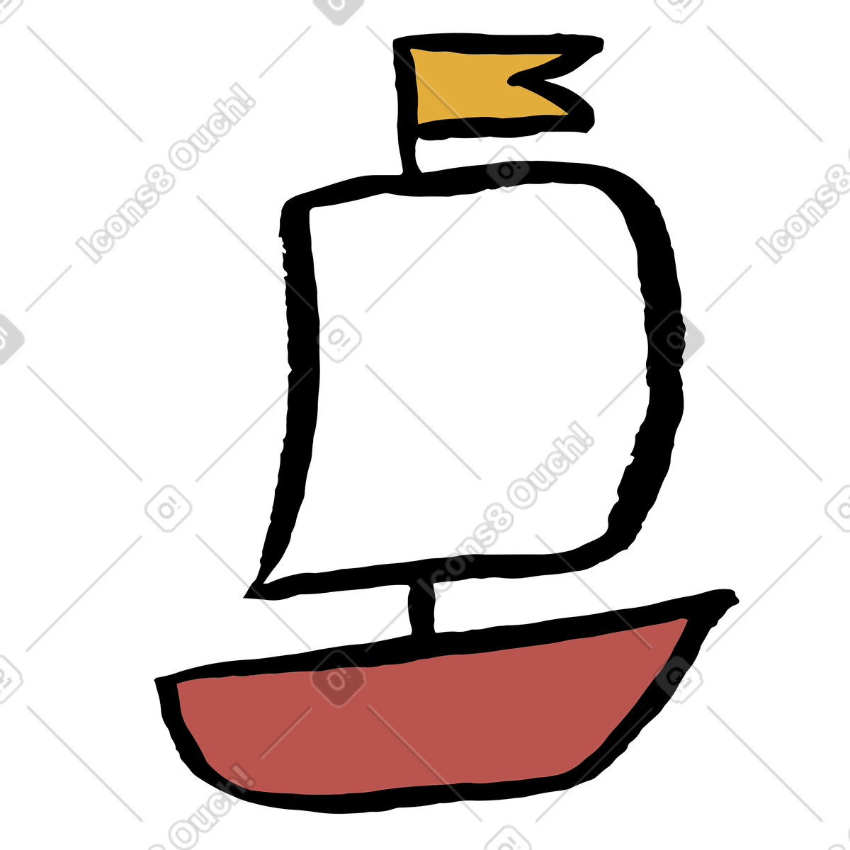 Boot-Illustration im Scandi-Stil als Download in PNG, SVG
