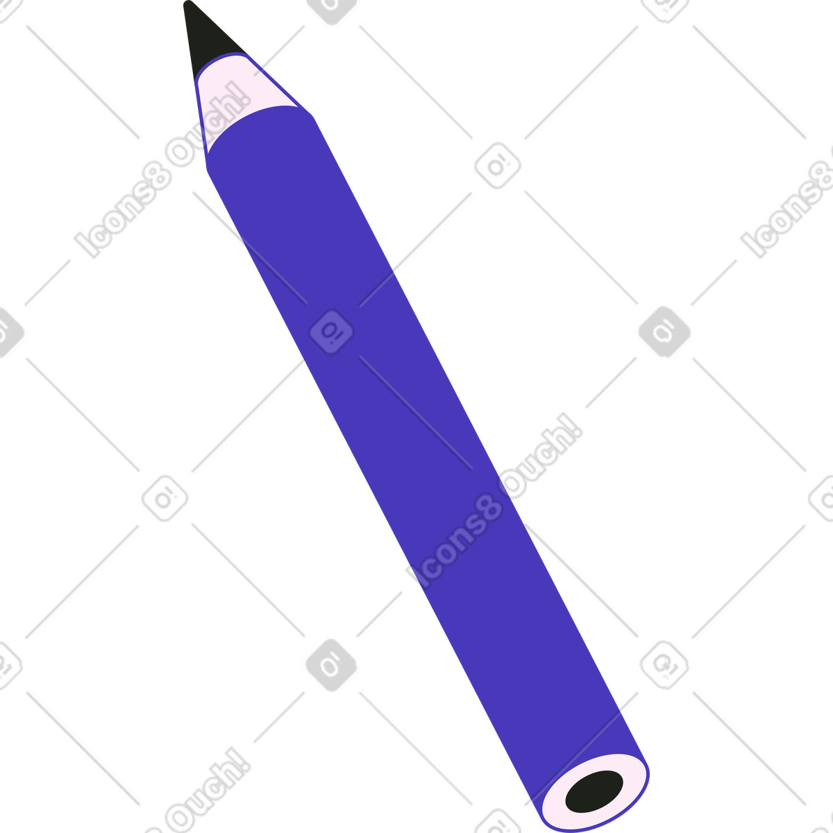 Ilustración Lapiz azul en estilo Blueberry a descargar en PNG y SVG