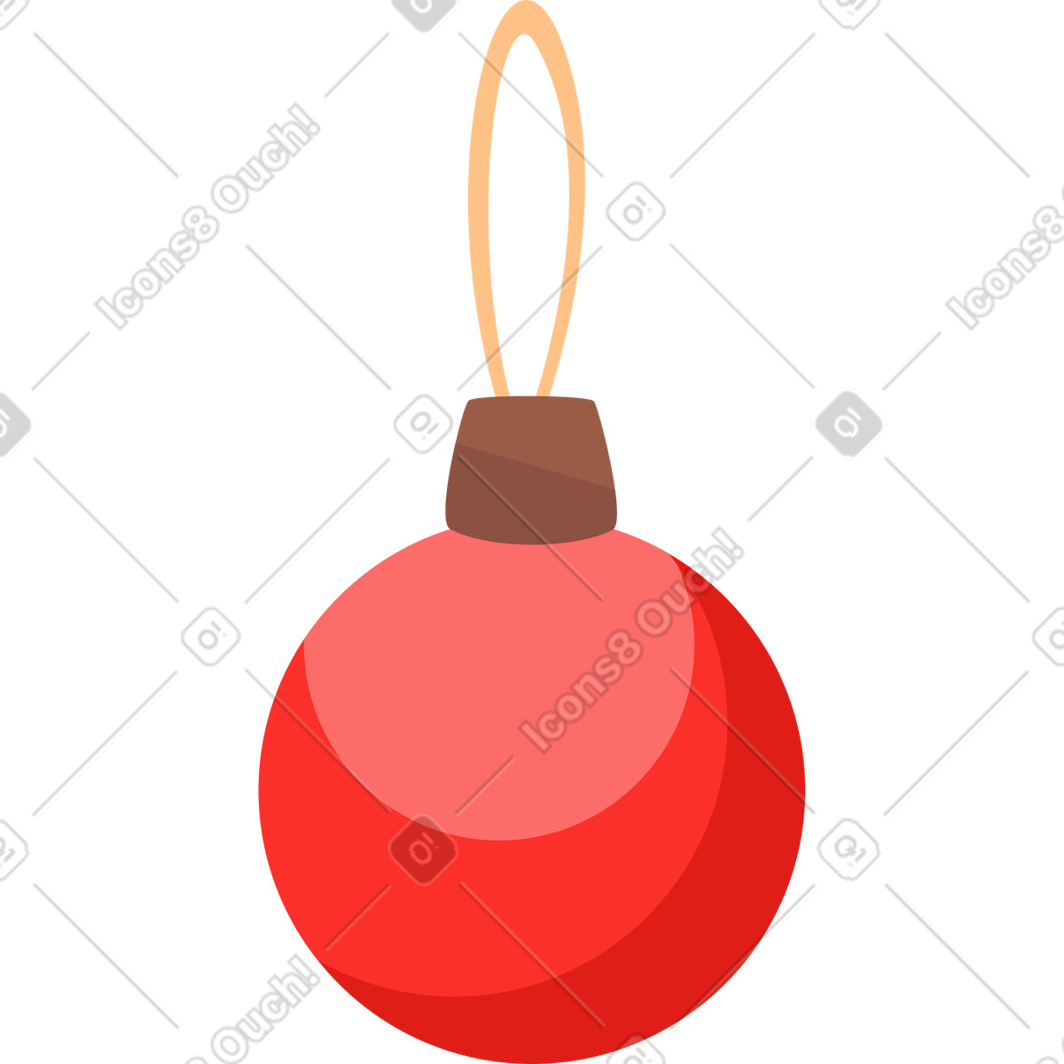Red christmas bauble illustration in Lagom style download in PNG, SVG