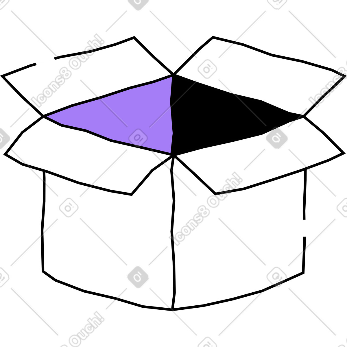 Scatola vuota illustrazione in stile Amethyst scarica in PNG, SVG