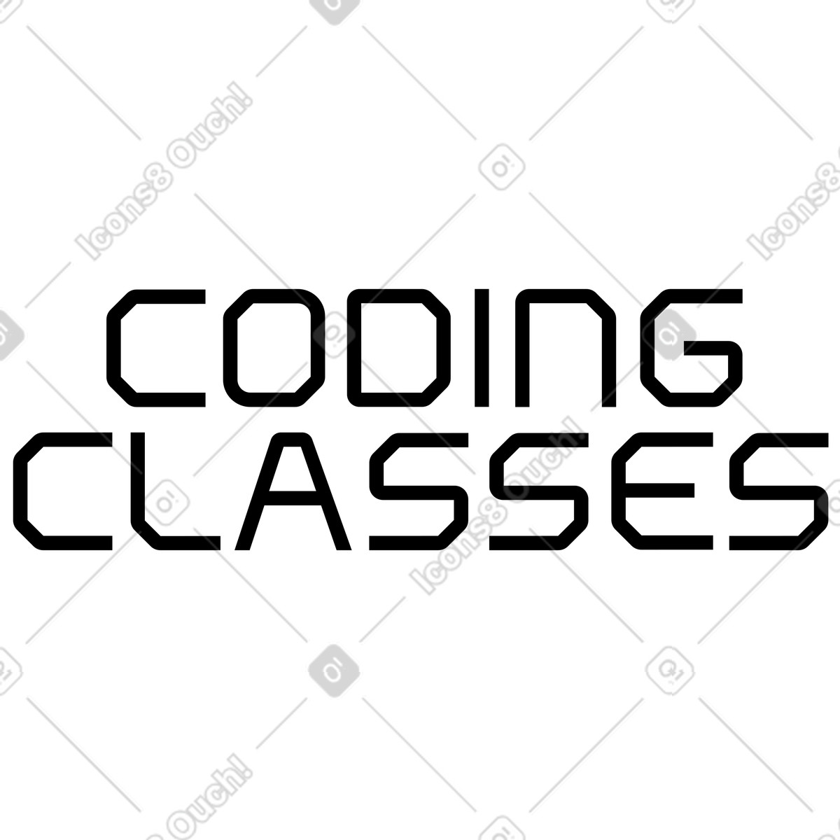 Lettering coding classes illustration in PNG, SVG
