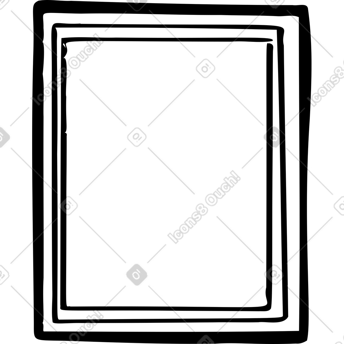 Ilustración Gran marco rectangular simple en estilo Marks a descargar en PNG y SVG
