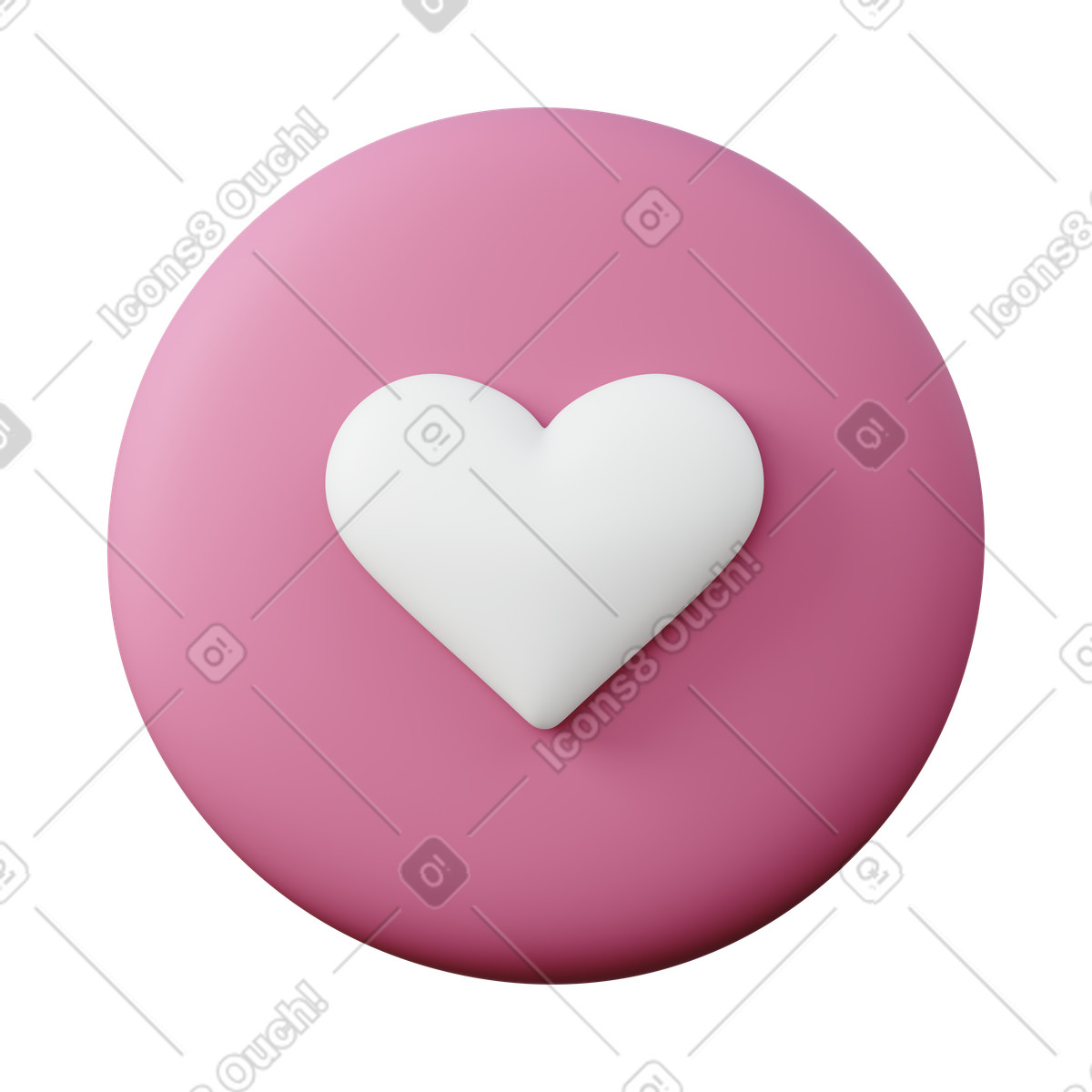 Heart circled illustration in 3D Sugary style download in PNG, SVG