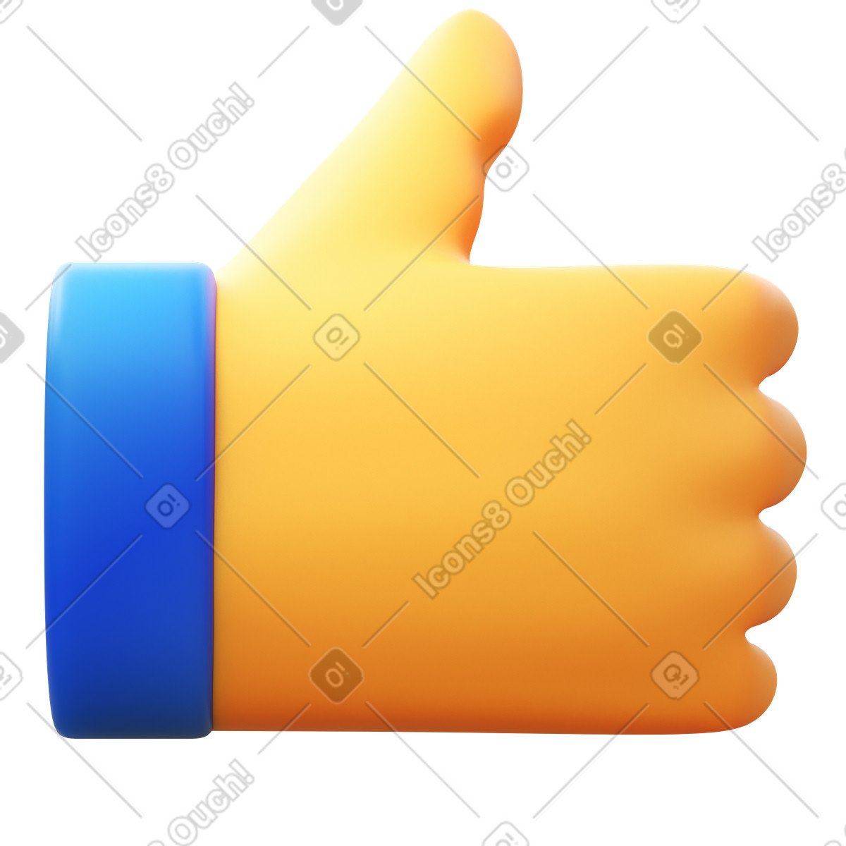 下载 3D Fluency 风格的 Thumbs up 动画插图，支持 GIF、Lottie （JSON）、AE 格式