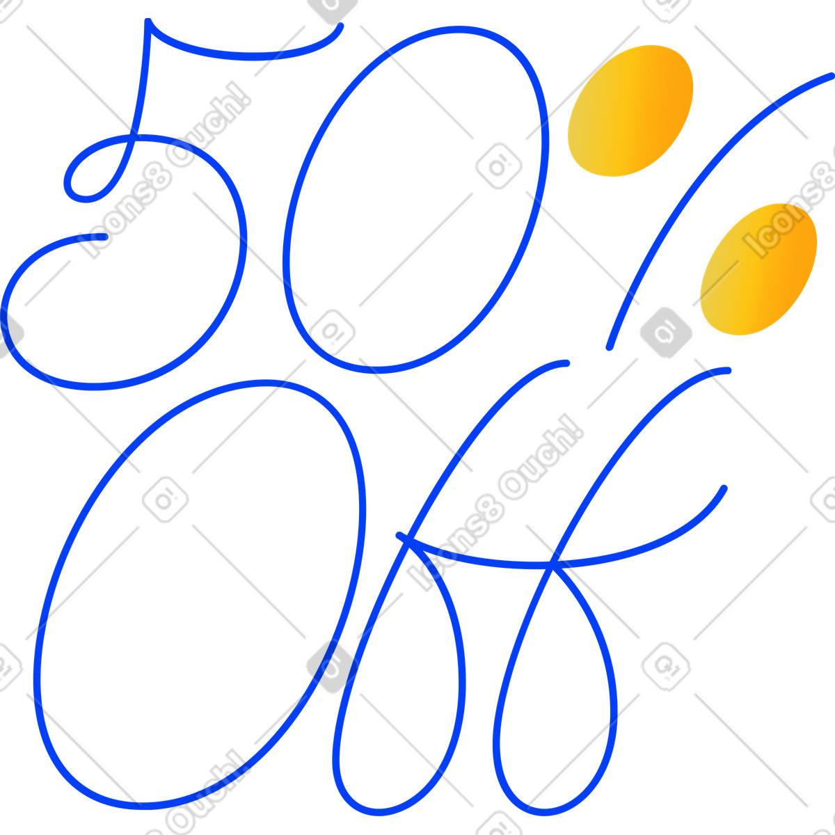 下载 Buddy 风格的 Fifty percent off 插画，支持 PNG、SVG 格式