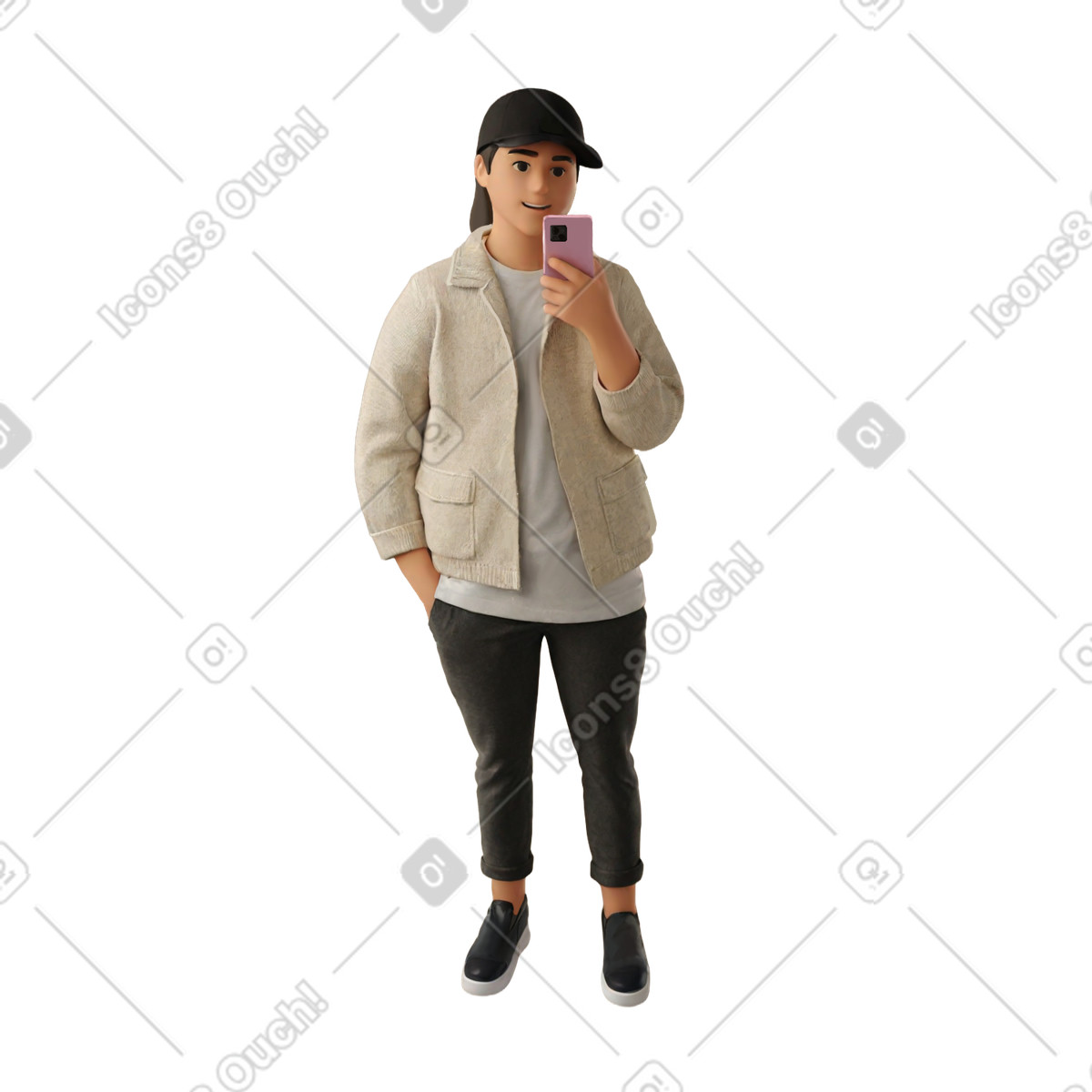 Donna che scatta selfie illustrazione in stile Experimental scarica in PNG, SVG