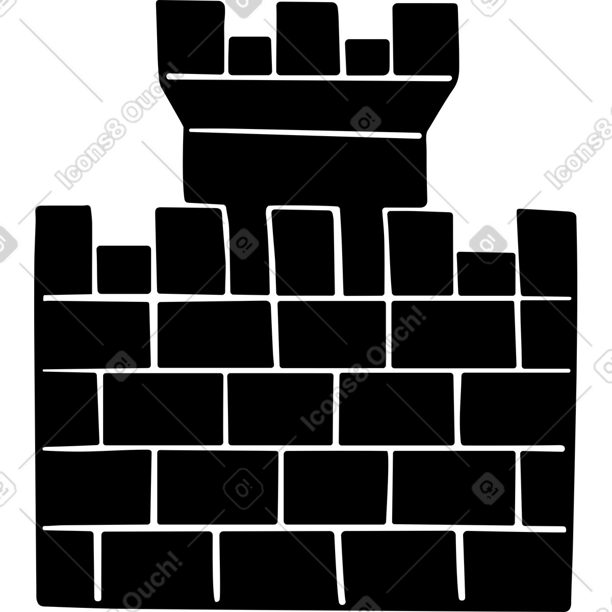 Castle illustration in Journal style download in PNG, SVG