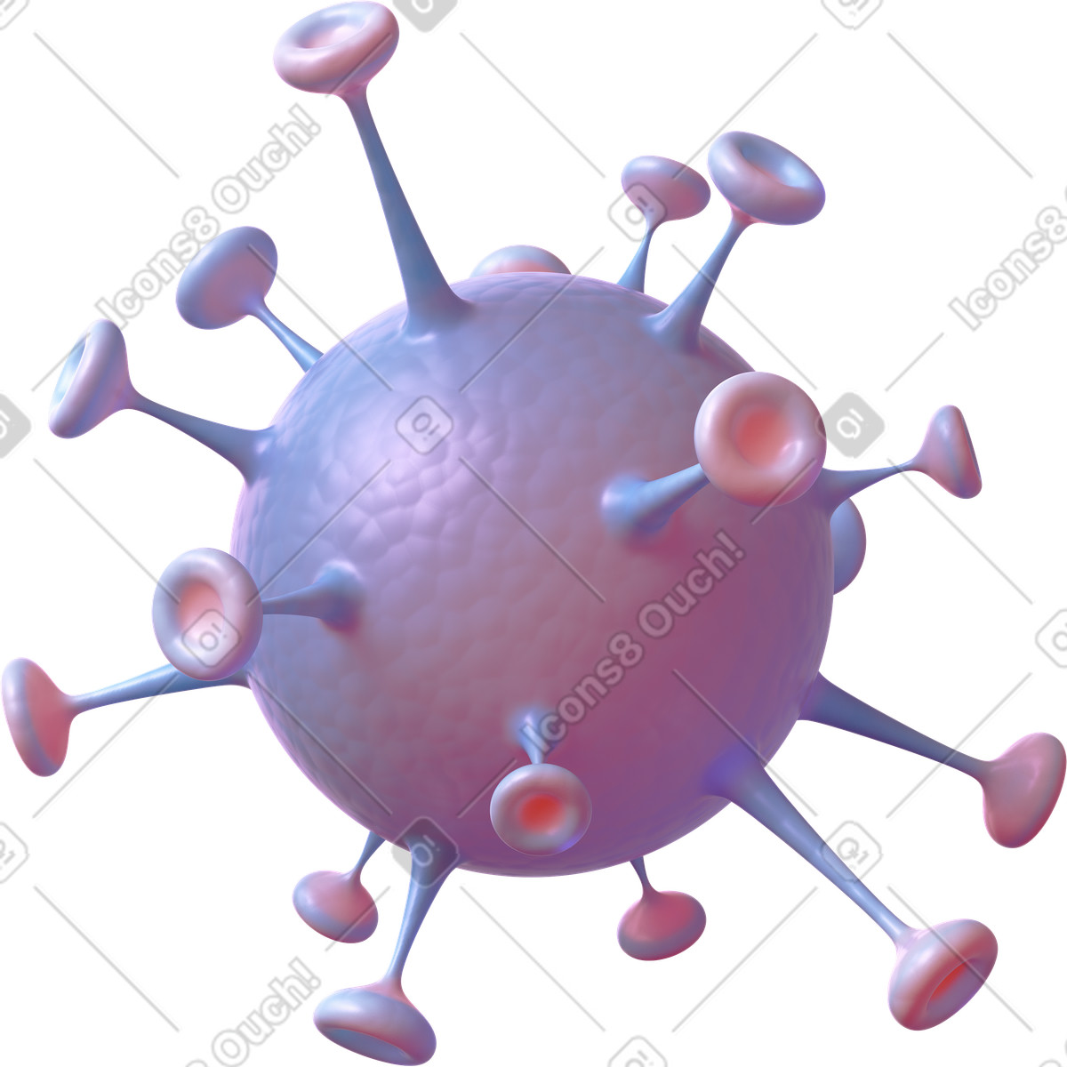 3D Business スタイルの Virus molecule のイラストをPNG、SVG形式でダウンロード