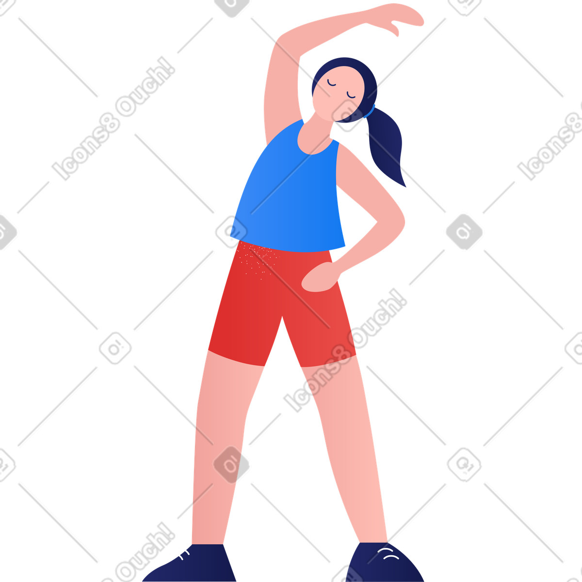 Ilustração de Mulher fazendo exercícios em no estilo Clip para baixar em PNG, SVG