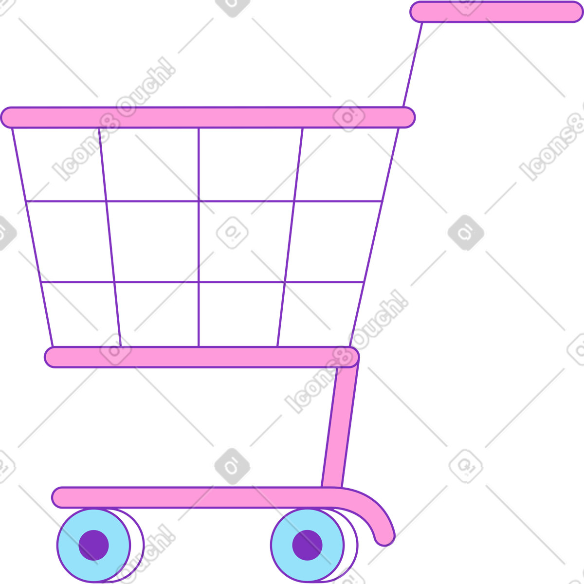 下载 Elastic 风格的 超市手推车 插画，支持 PNG、SVG 格式