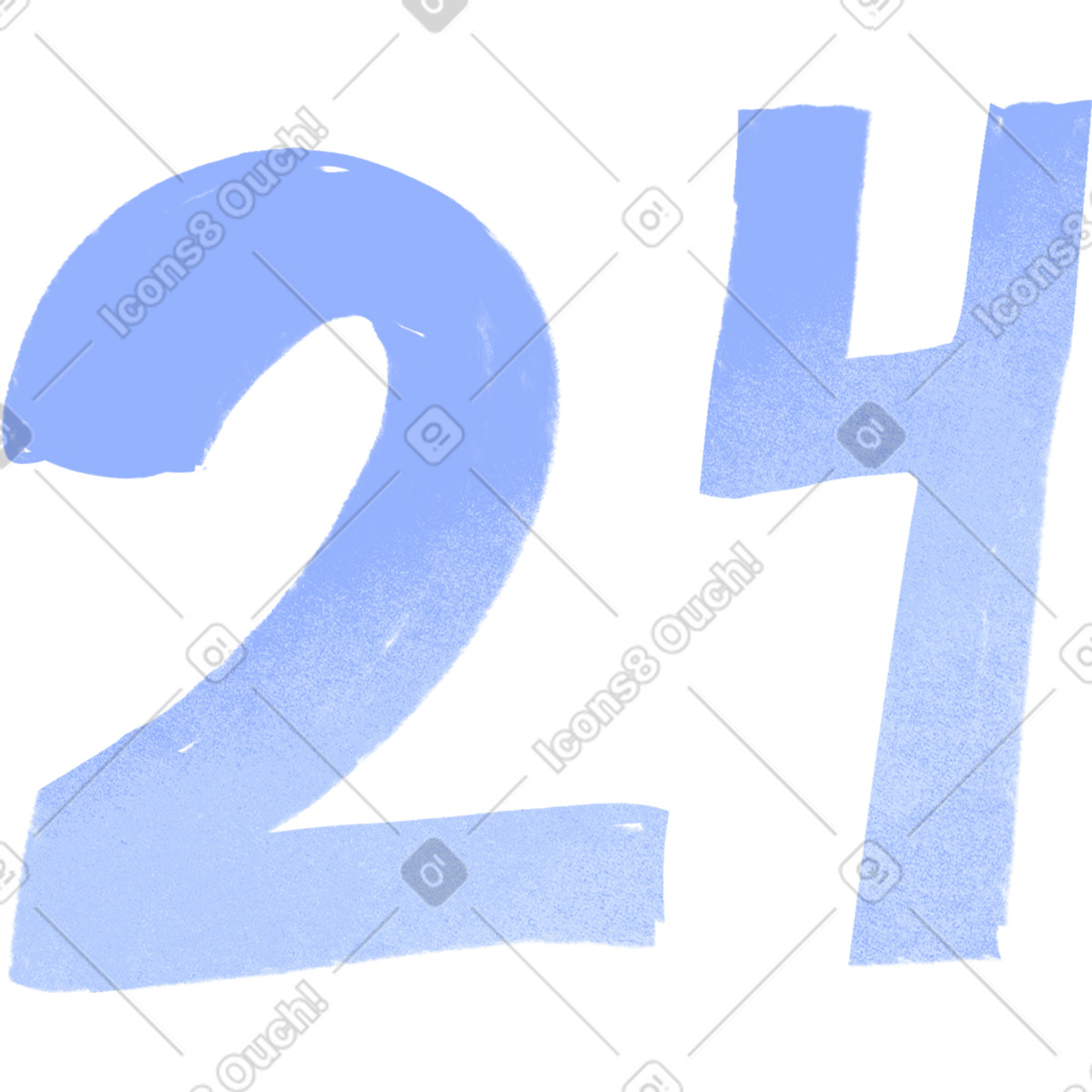 Number twenty four illustration in Quirky style download in PNG, SVG