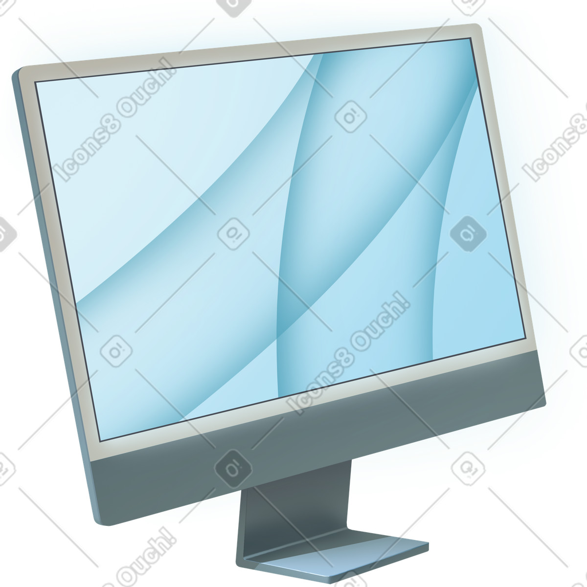 Monitor blu illustrazione in stile Props scarica in PNG, SVG