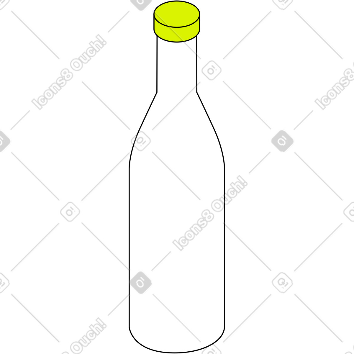 Glasflasche-Illustration im Isometric-Stil als Download in PNG, SVG