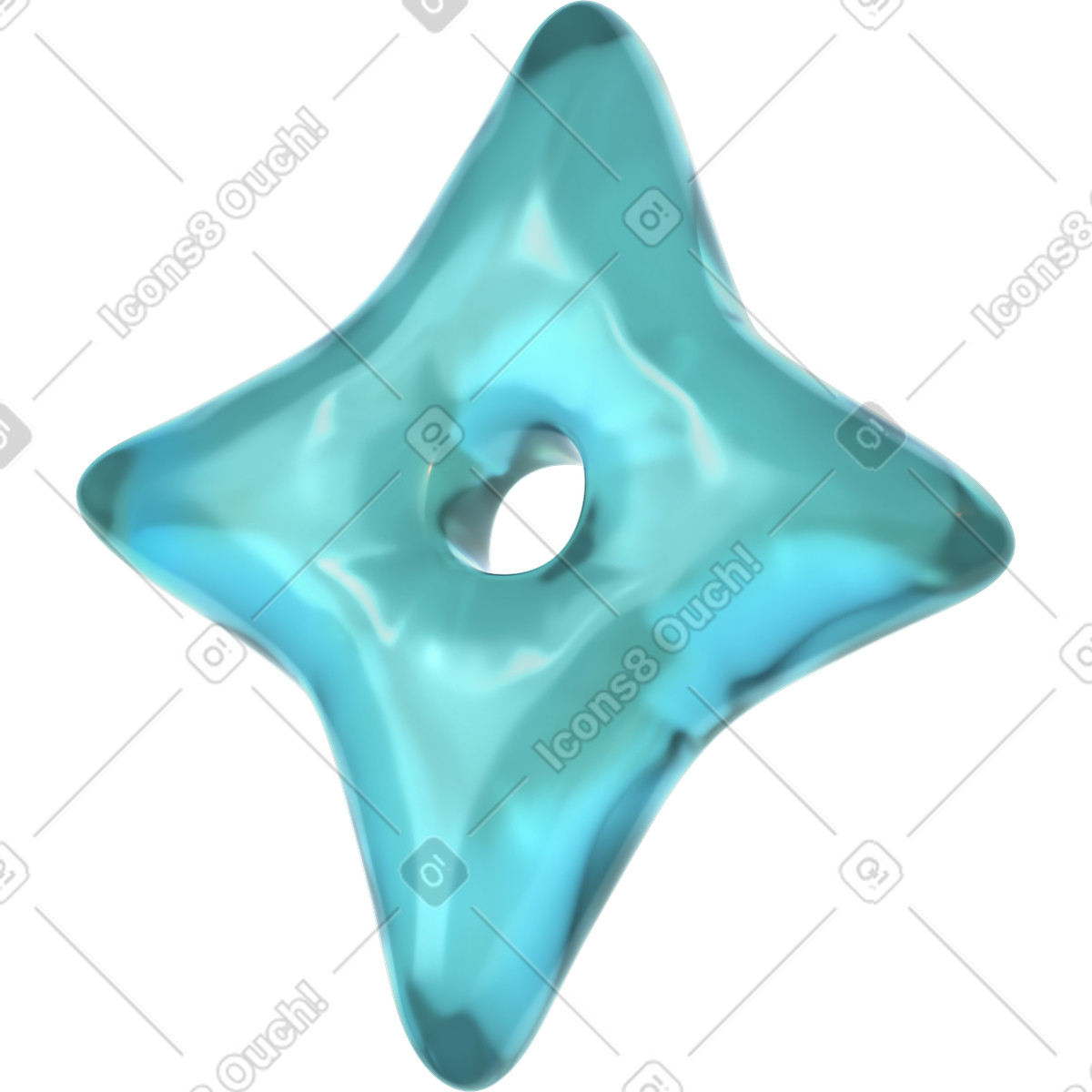 Blue inflated spark illustration featuring vibrant clipart on a transparent background PNG