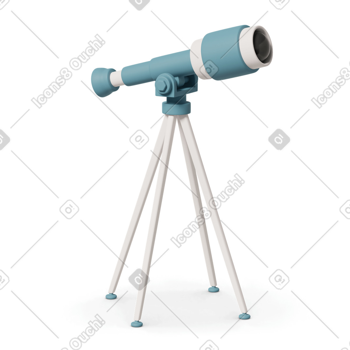 3D Casual life 스타일의 Telescope 일러스트레이션 PNG, SVG 다운로드