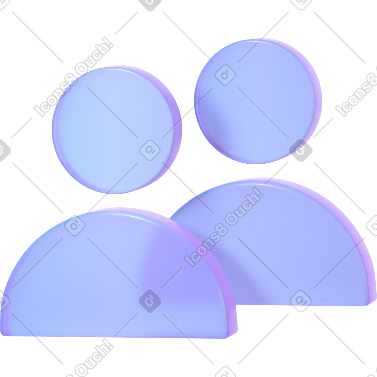 3D Glassy 스타일의 추상 사용자 계정 아이콘 일러스트레이션 PNG, SVG 다운로드