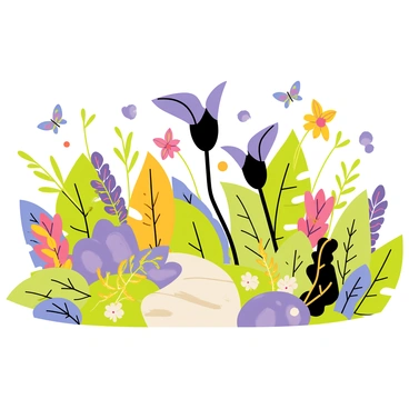 A magical garden filled with a variety of exotic plants and flowers. In the center, there is a large, blooming "corpse flower" with its dark purple petals unfurling. Surrounding it are vibrant "tropical leaves" in shades of green and gold. Colorful "orchids" and "bromeliads" are scattered throughout the garden, creating bursts of color. A soft, winding path made of "smooth stones" leads through the garden, inviting exploration. "Butterflies" with iridescent wings flutter around, adding to the enchanting atmosphere.