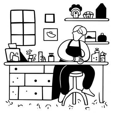 An artisan carefully crafting a piece of art from cork in a studio