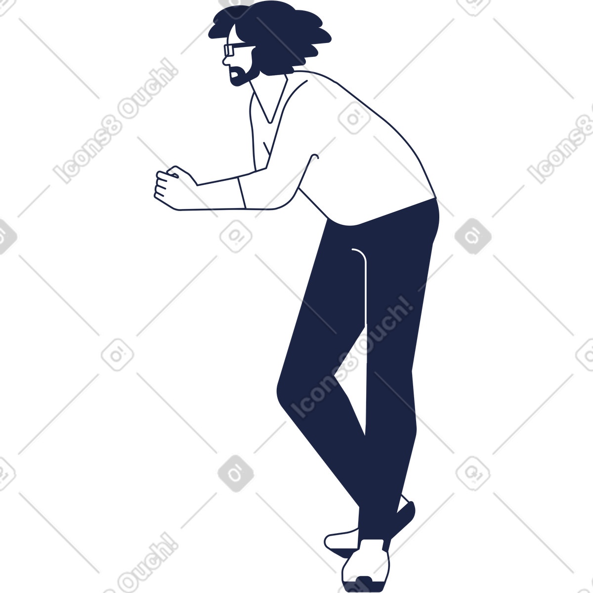 Ilustração de Man standing em no estilo Urban Line para baixar em PNG, SVG